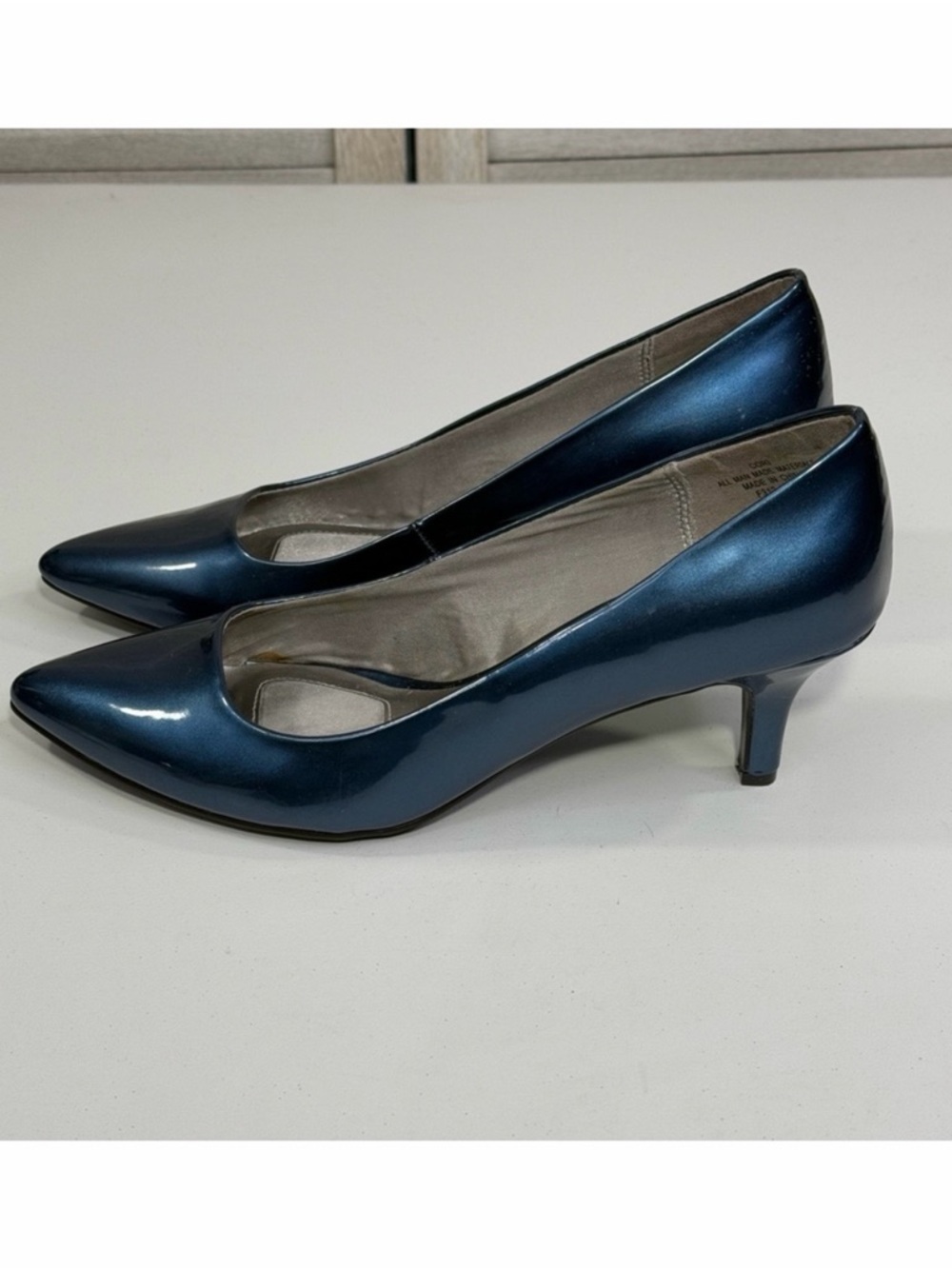 MOOTSIES TOOTSIES Blue Patent Leather Look Pointed Toe Heels-8.5